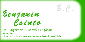 benjamin csinto business card