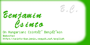 benjamin csinto business card